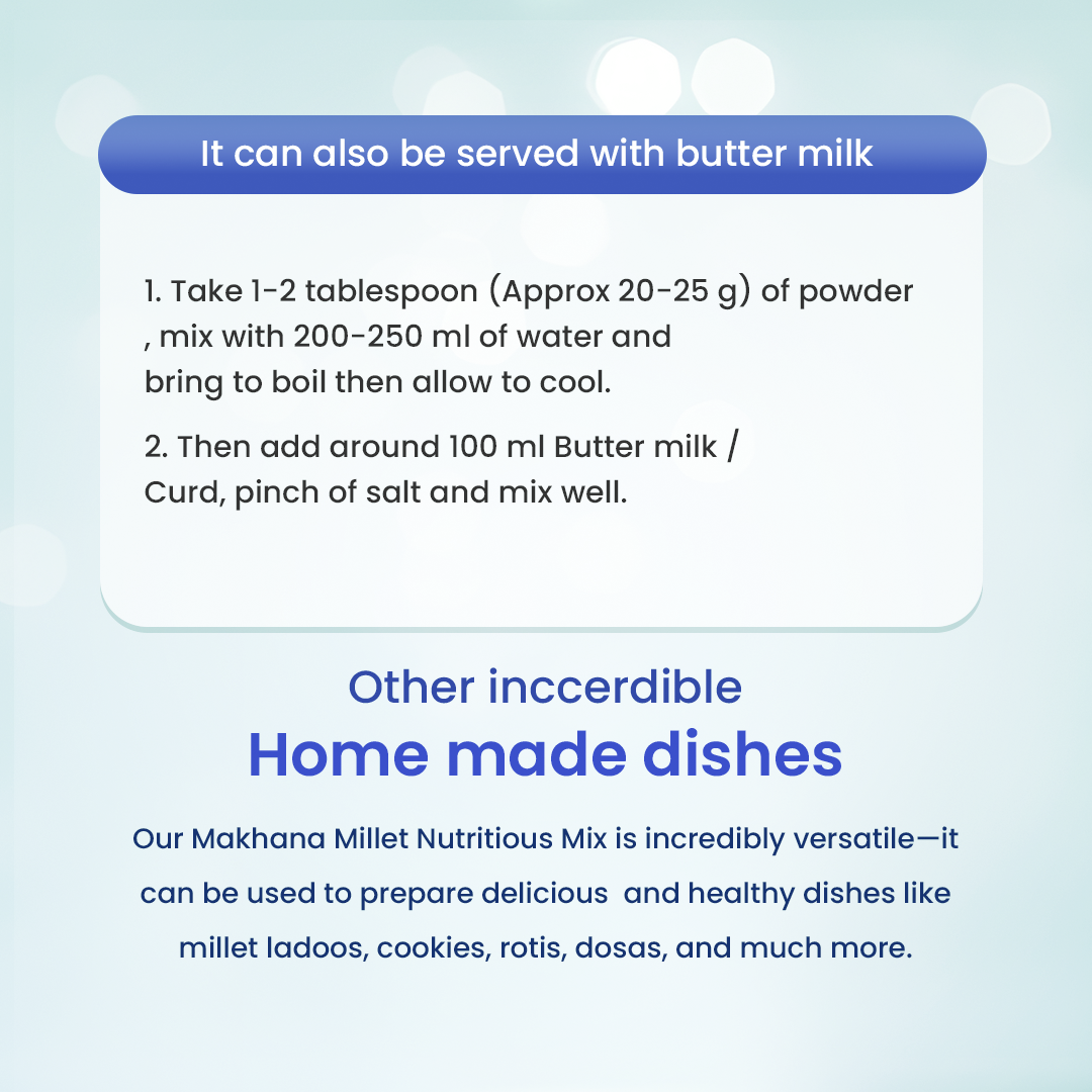 Makhana Millet Nutritious Mix |Superfood Mix of Makhana, Millets, Cereals, Pulses, Nuts & Spices | Plant-based protein | Organic, Low GI, High protein & Antioxidant-rich | No Added Sugars | Vegan | Porridge Mix