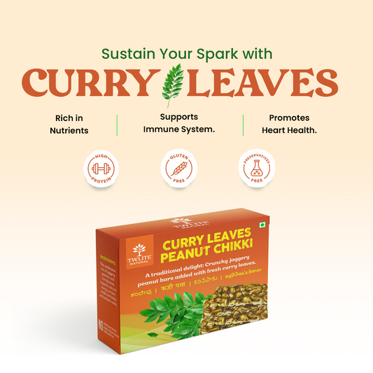 Curry Leaves Peanut Chikki | Nutrient-Dense & Crunchy Superfood Snack for Energy | Vegan | No Artificial Sweeteners, Preservatives or Refined Sugar | All Natural Ingredients | 15 g per serving