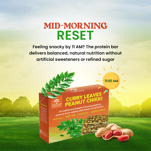 Curry Leaves Peanut Chikki | Nutrient-Dense & Crunchy Superfood Snack for Energy | Vegan | No Artificial Sweeteners, Preservatives or Refined Sugar | All Natural Ingredients | 15 g per serving