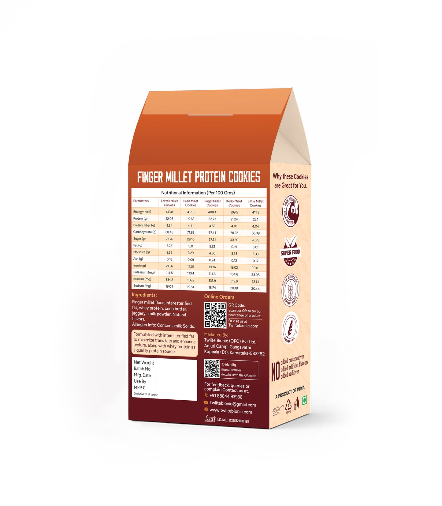 Finger millet protein cookies with coco butter | whey protein | Interesterified fat | Antioxidant-rich | Eggless millet cookies for kids and adults.