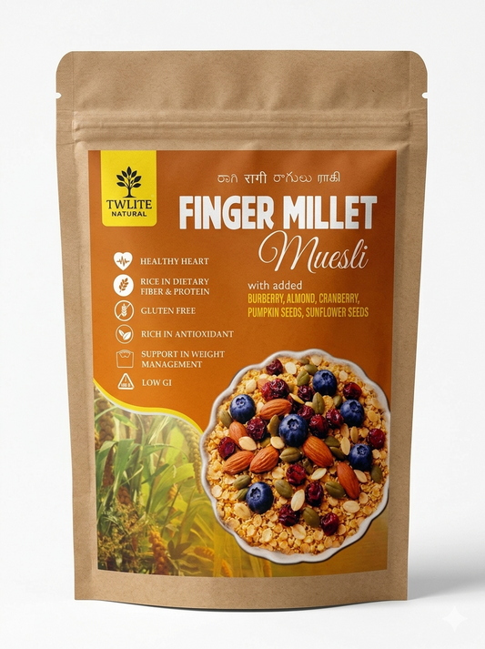 Finger Millet Muesli (Ragi) 100 % Millet, contains Almond, Blueberry, Cranberry, sunflower seeds & Pumpkin seeds