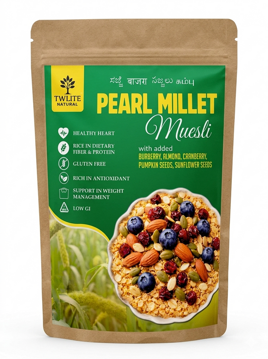 Pearl Millet Muesli, 100 % Millet, contains Almond, Blueberry, Cranberry, sunflower seeds & Pumpkin seeds