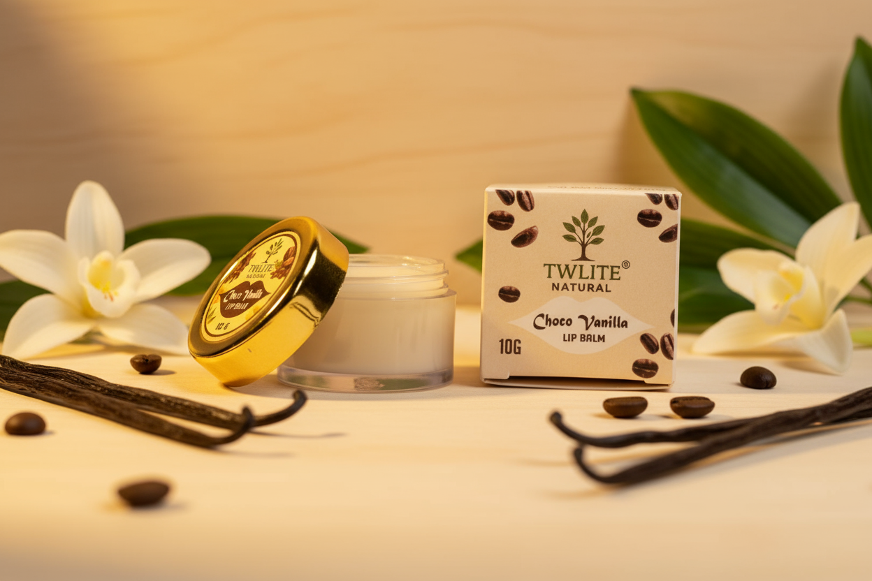 Choco Vanilla Lip Balm for Women & Men (10g) | Enriched with Shea Butter for Soft & Bright Lips | Moisturizer Lip Balm for Chapped, Dry & Pigmented Lips