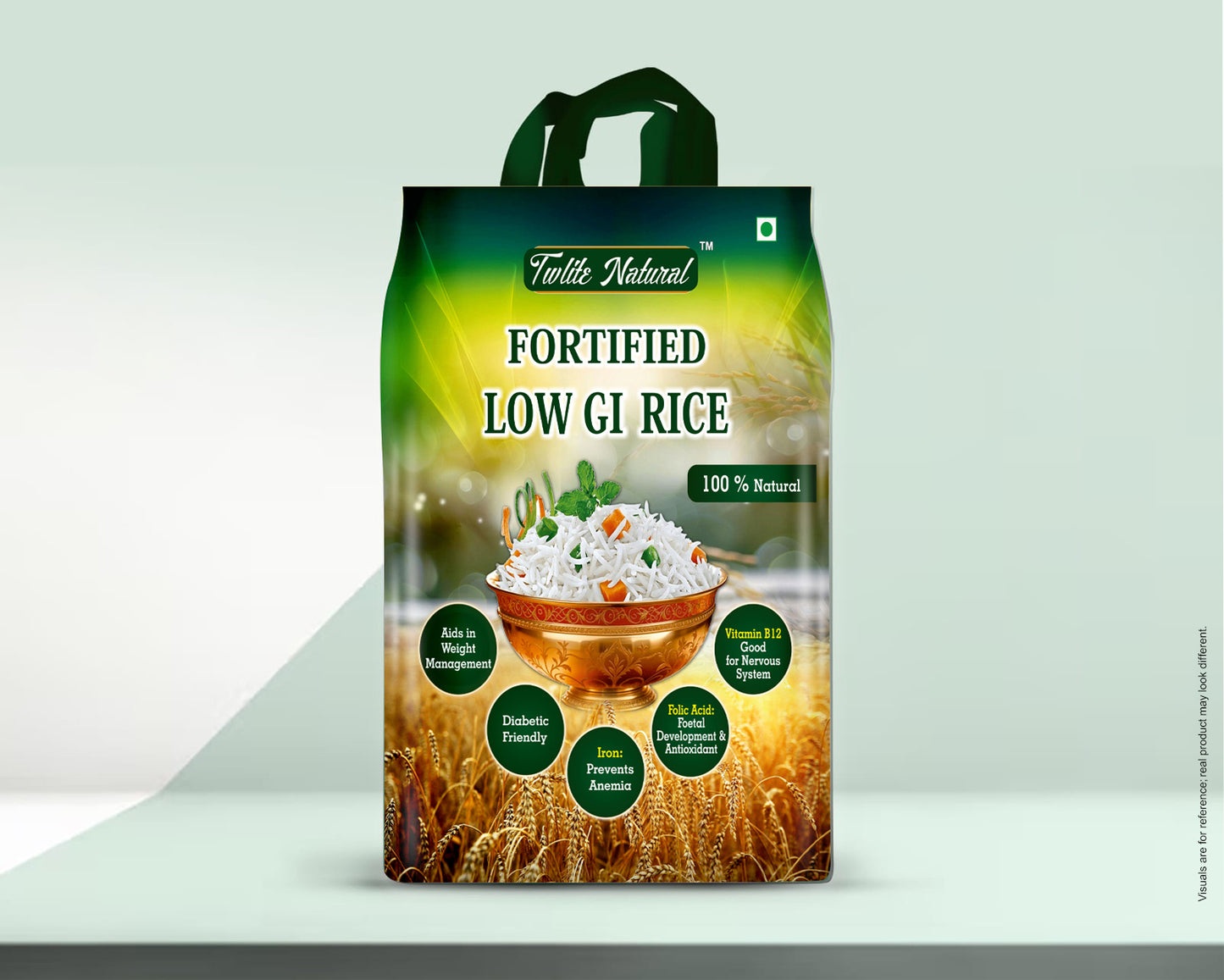 Twlite Fortified Low GI Raw Rice |Certified By National Institute Of Nutrition, PJTSAU | Added with Iron, Vitamin B12 & Folic Acid |  Free of Pesticides | non-GMO | Certified Low GI & Low Sugar White Rice.