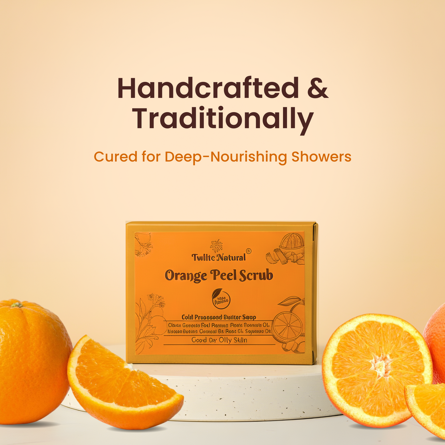 Orange Peel Scrub Cold Processed Soap (125 G)