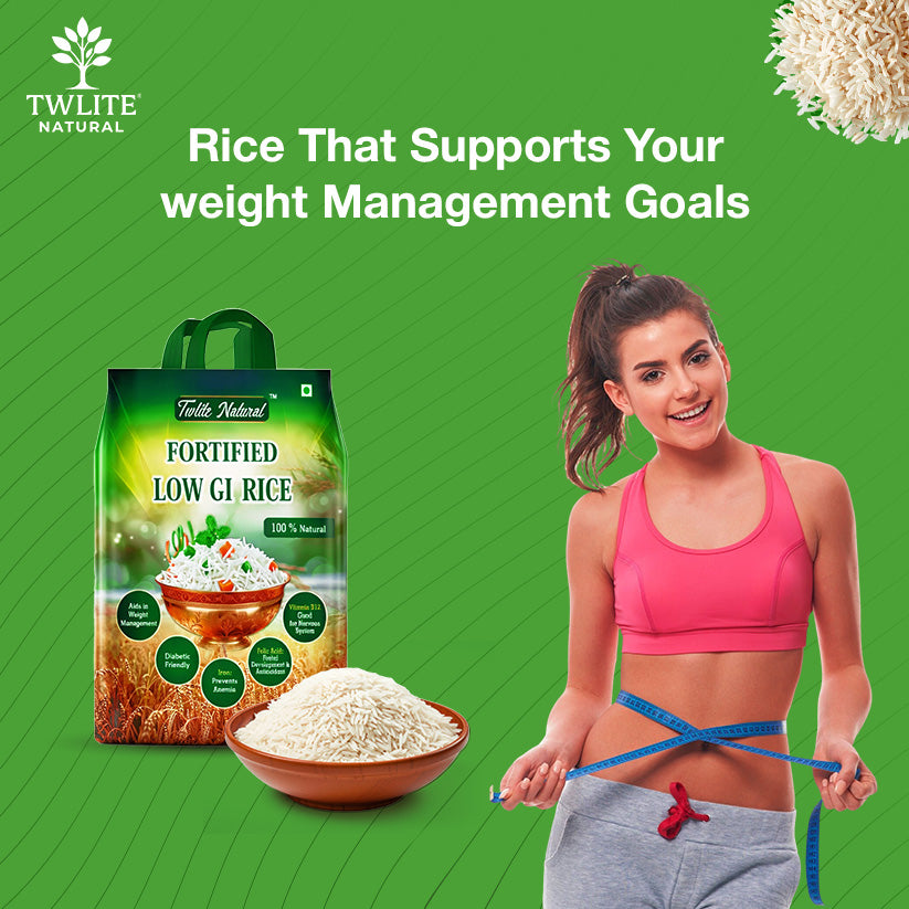 Twlite Fortified Low GI Raw Rice |Certified By National Institute Of Nutrition, PJTSAU | Added with Iron, Vitamin B12 & Folic Acid |  Free of Pesticides | non-GMO | Certified Low GI & Low Sugar White Rice.