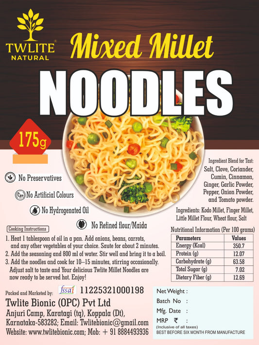 Mixed Millet Noodles | No Maida | No Preservatives | No Hydrogenated Oil