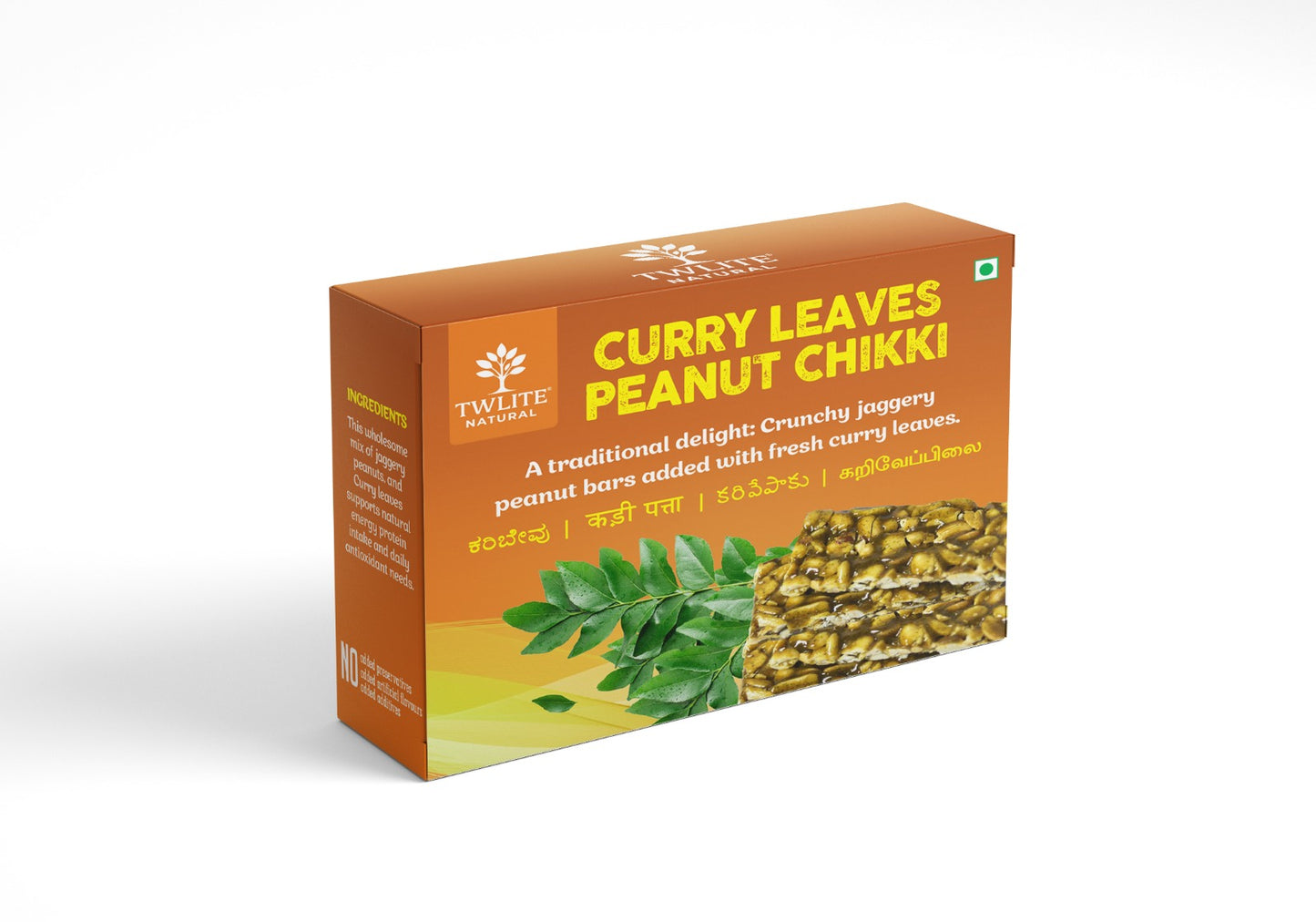 Curry Leaves Peanut Chikki | Nutrient-Dense & Crunchy Superfood Snack for Energy | Vegan | No Artificial Sweeteners, Preservatives or Refined Sugar | All Natural Ingredients | 15 g per serving