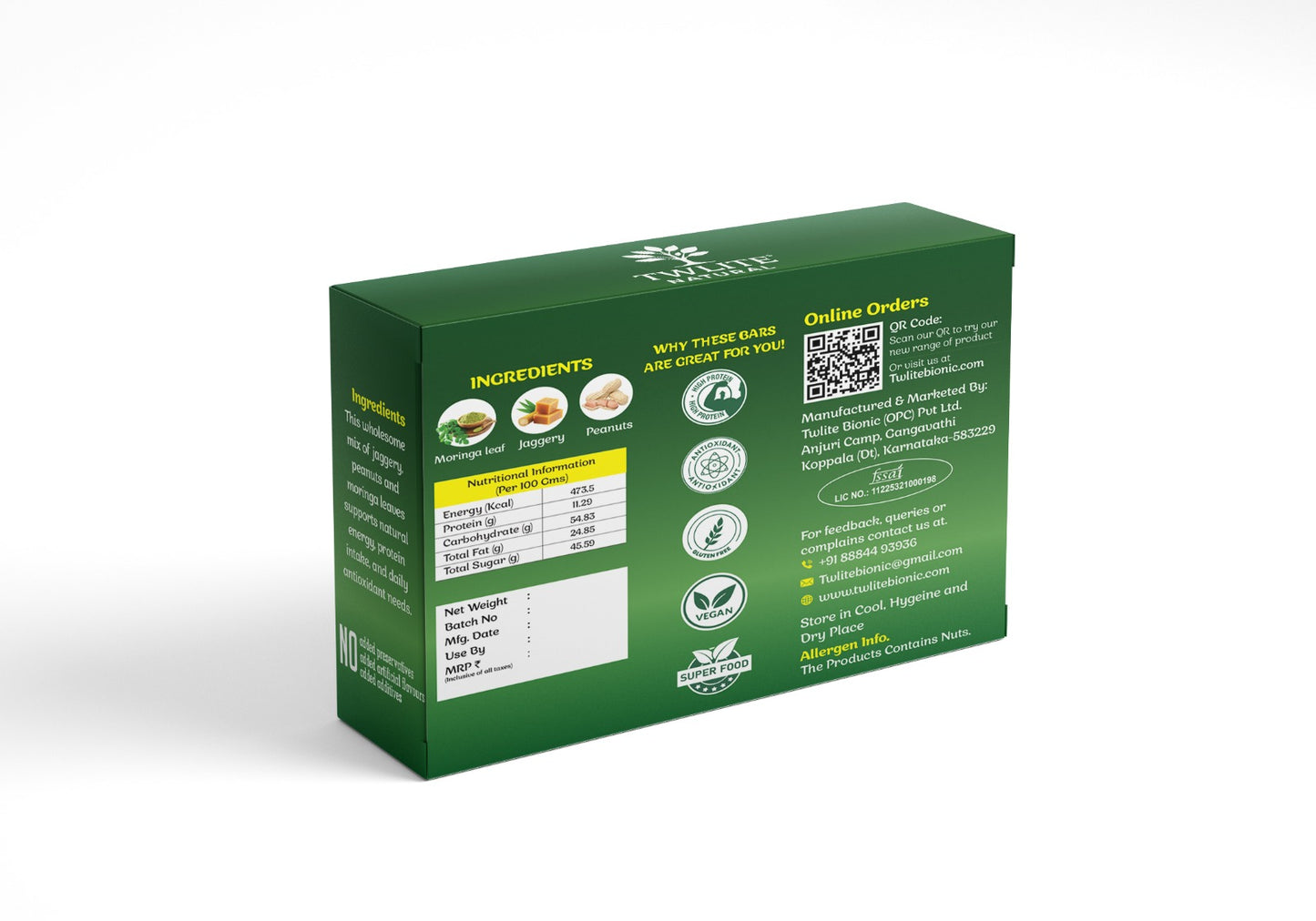 Moringa Peanut Chikki | Nutrient-Dense & Crunchy Superfood Snack for Energy | Vegan | No Artificial Sweeteners, Preservatives or Refined Sugar | All Natural Ingredients | 15 g per serving